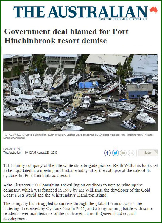 Government deal blamed for  Port Hinchinbrook demise